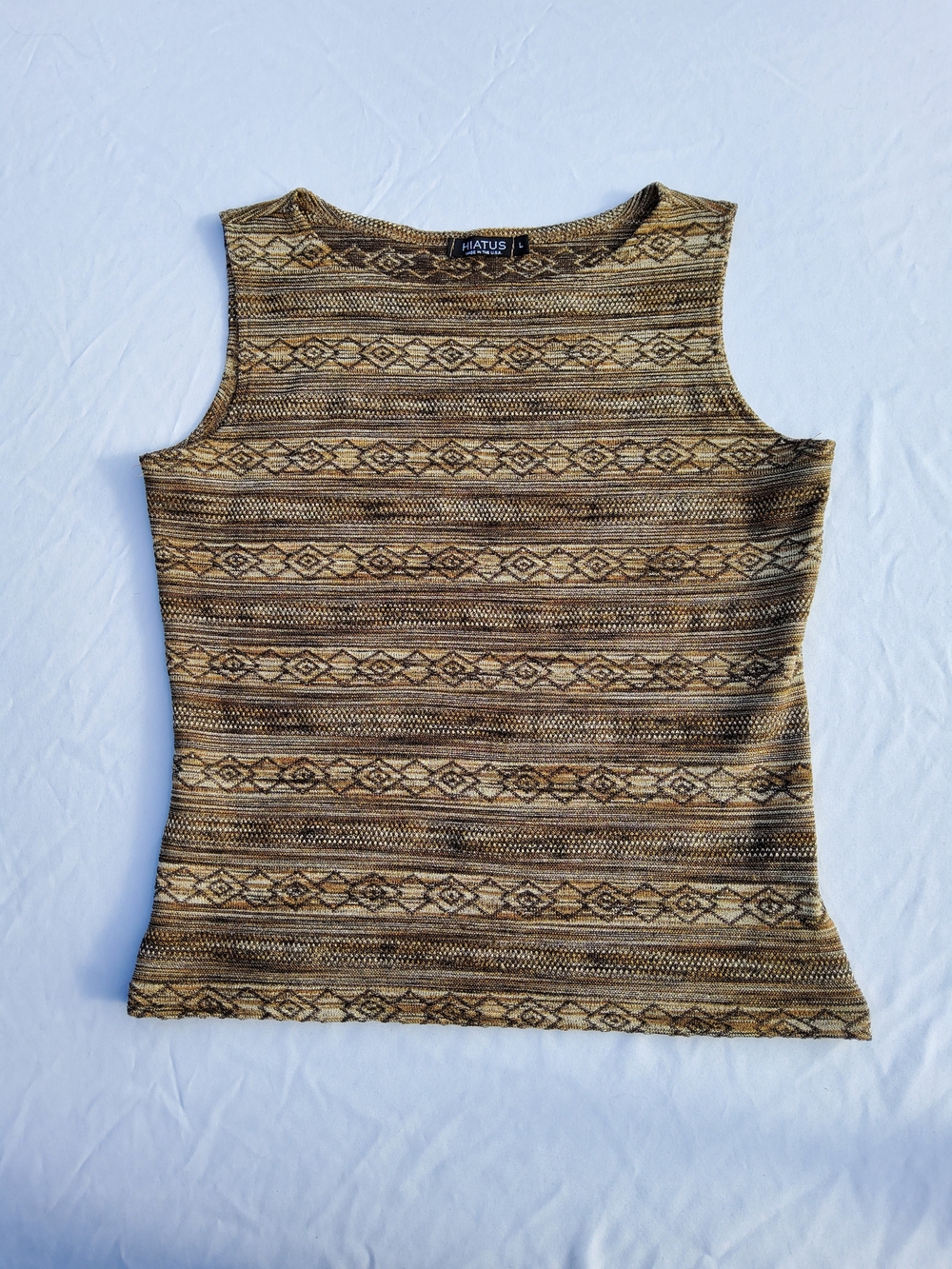 HIATUS 90s Geometric Western Marled Sleeveless Knit Tank